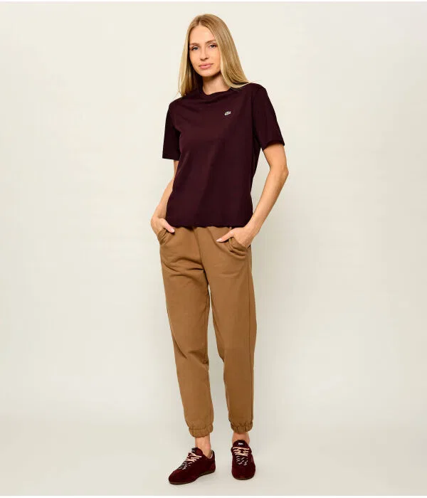 Футболка женская Lacoste Relaxed Fit, Bordeaux — фото 2
