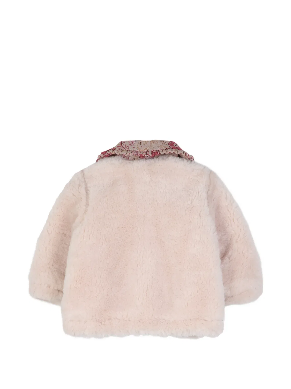 Шуба из искусственного меха с цветочным принтом Chloé Kids, розовый — фото 2