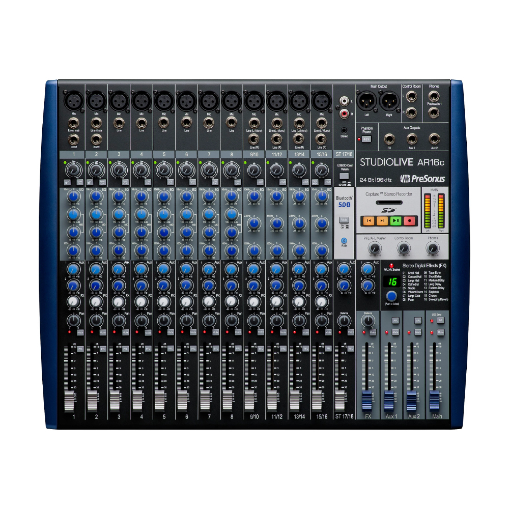 

PreSonus StudioLive AR12c 12-канальный гибридный цифро-аналоговый микшер