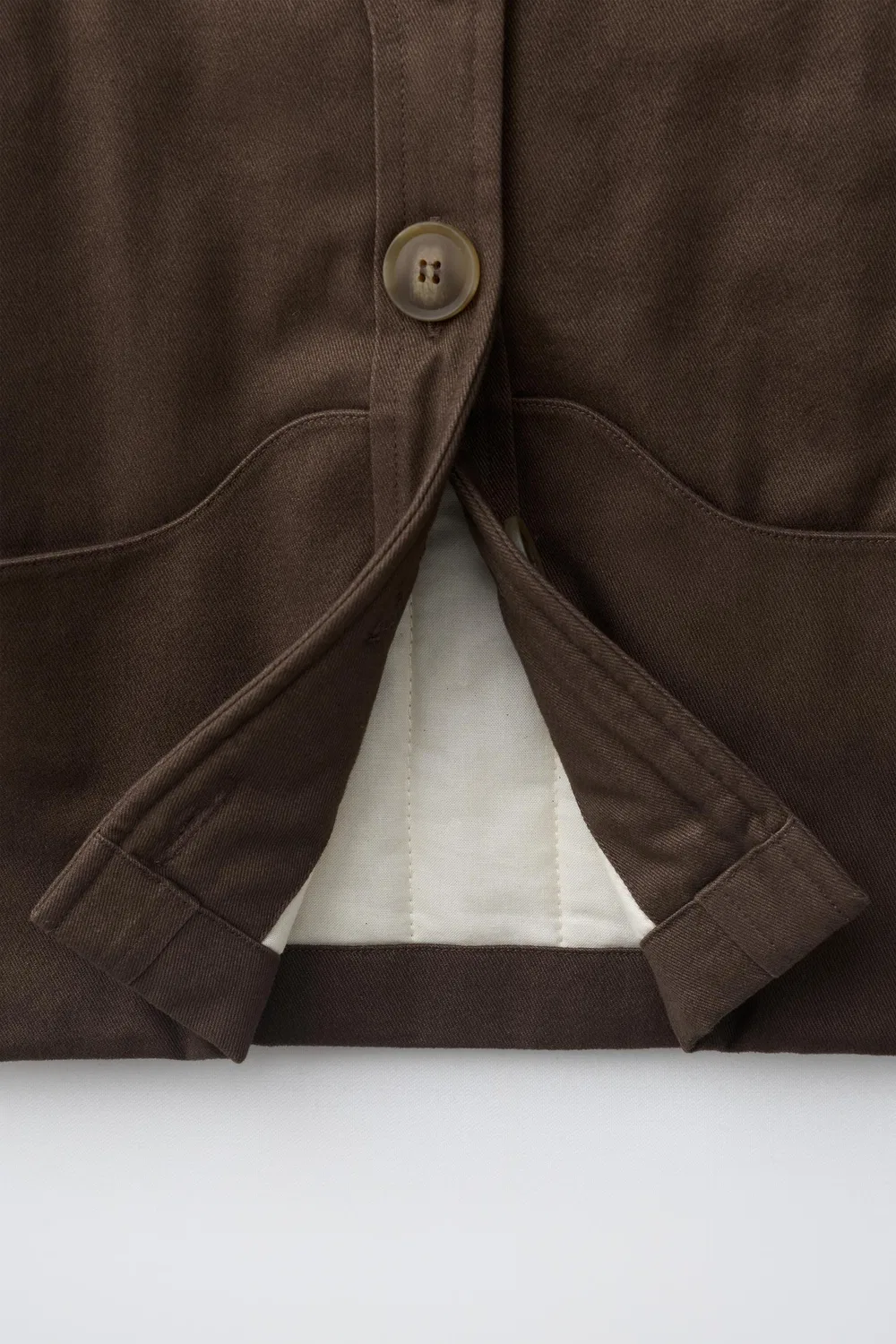 Большой стеганый жилет ZARA, Brown — фото 4