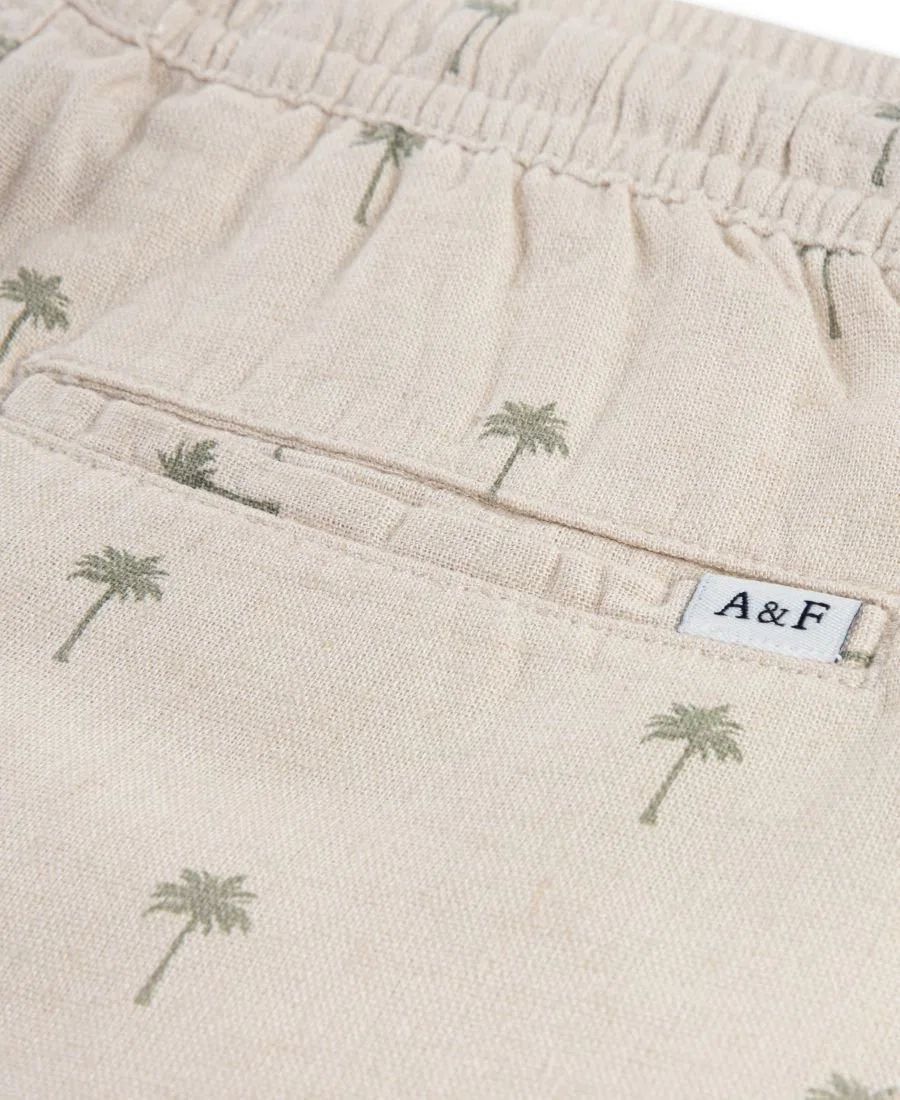 Шорты на поясе с завязками из льна Boys' Pull-On Linen Shorts abercrombie kids, Seagrass — фото 3