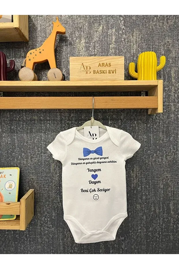 Детское боди для новорожденных с принтом Organic 100% cotton my aunt loves me so much baby body white badi snap fastener bodysuit Arasbaskievi, White