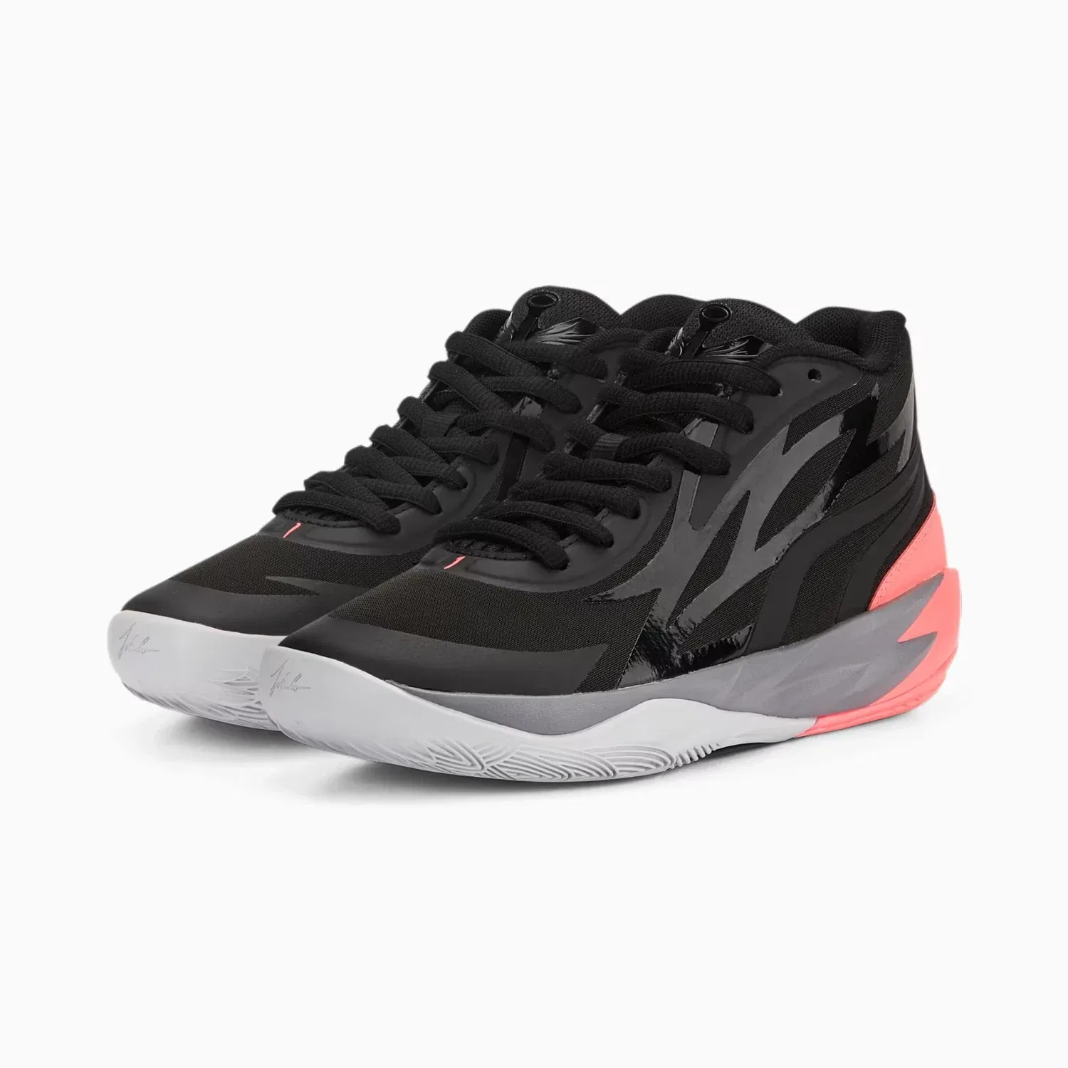 Детские баскетбольные кроссовки на шнуровке Puma MB.02, черный