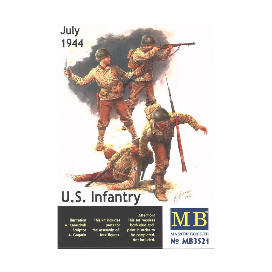 

Пехота США, июль 1944 г., WWII Models - United States (1:35) (Master Box)