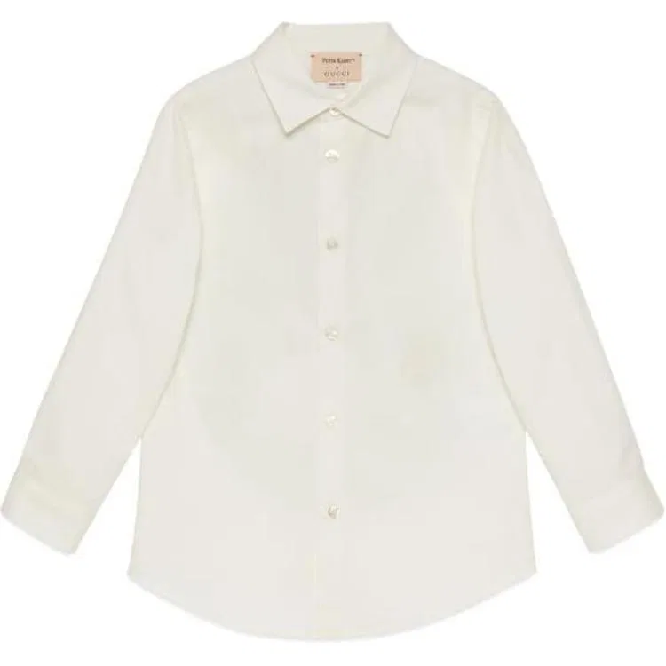 Детская рубашка с длинным рукавом Ivory White GUCCI