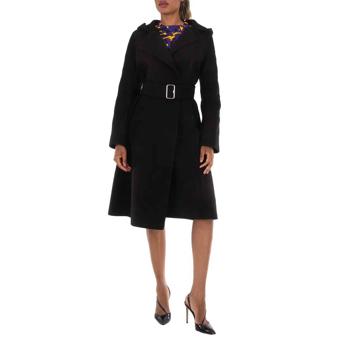 Пальто с капюшоном из шерсти и кашемира Hooded Wool Cashmere Coat Burberry, Black
