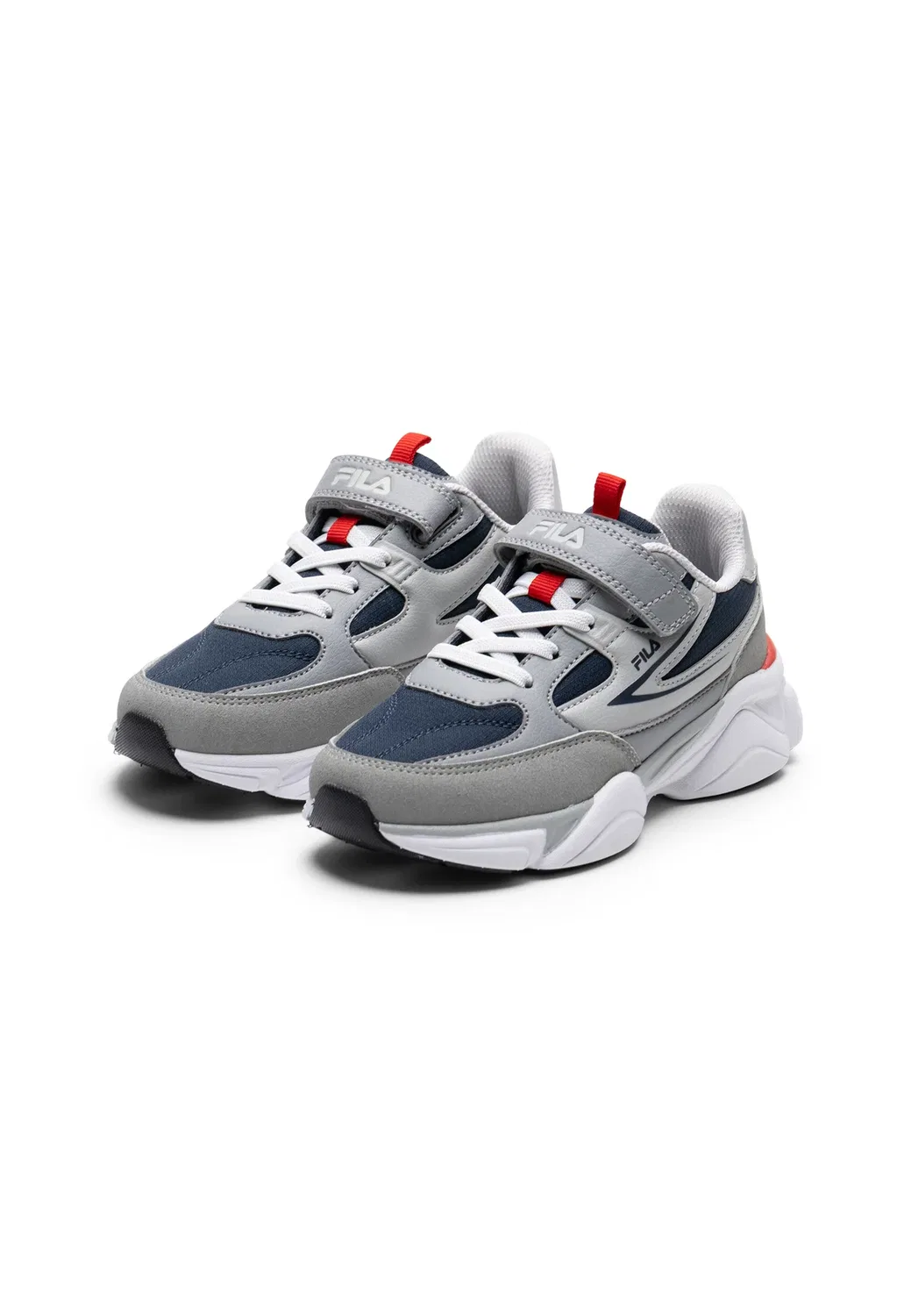 Обувь Recade на липучках, детская, унисекс - кроссовки Fila, Fila Navy-Ultimate Gray — фото 2