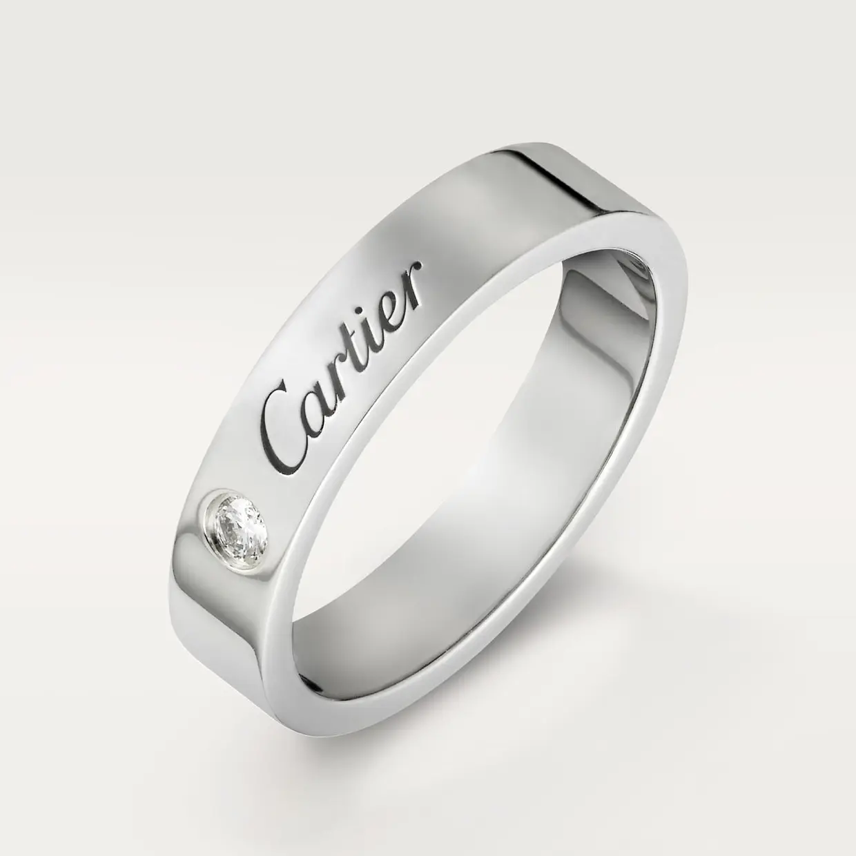 

Кольцо Cartier C de Cartier Wedding Flat, 4 мм, платина