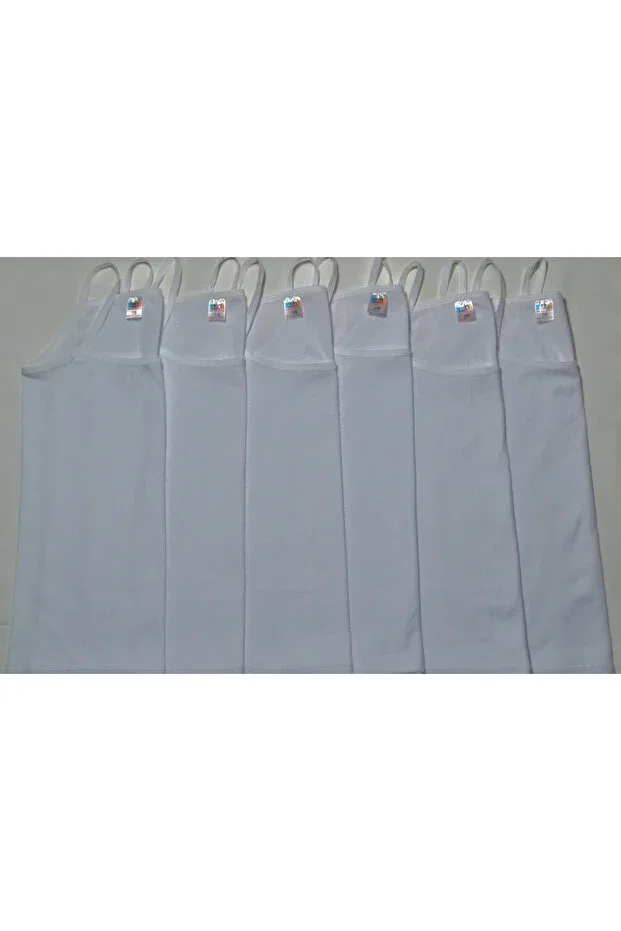 Детская майка на бретелях для девочек 6 шт. Basics Şenay, White — фото 4
