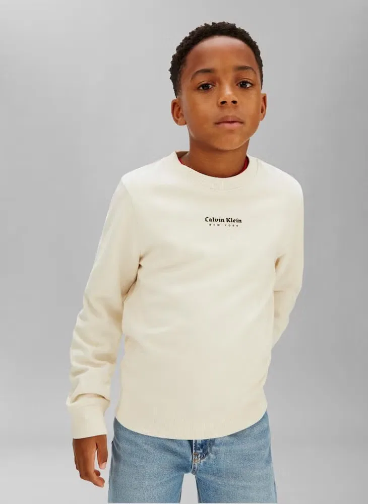 Свитшот с логотипом Youth Logo Calvin Klein Jeans, серый