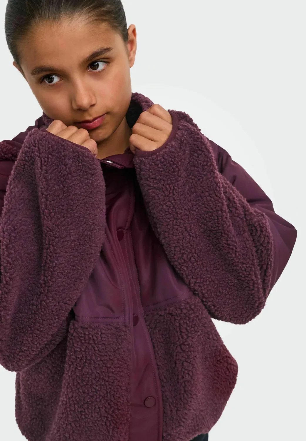 Куртка "Тедди" kognomi teddy jacket - флисовая куртка Only Girls, Winetasting — фото 3