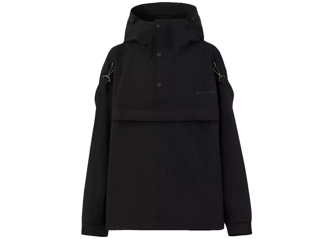 Мужская ветровка с принтом Burberry Logo Print Oversized Windbreaker Jacket, Black