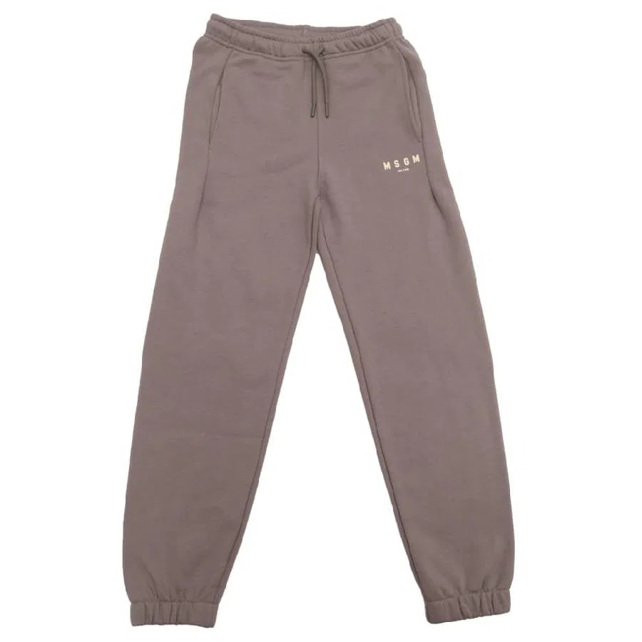 Спортивные штаны MSGM с логотипом, хлопковые, Tortora