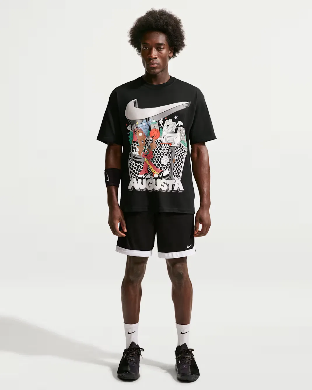 Мужская баскетбольная футболка Nike Peak Tee, Black — фото 4