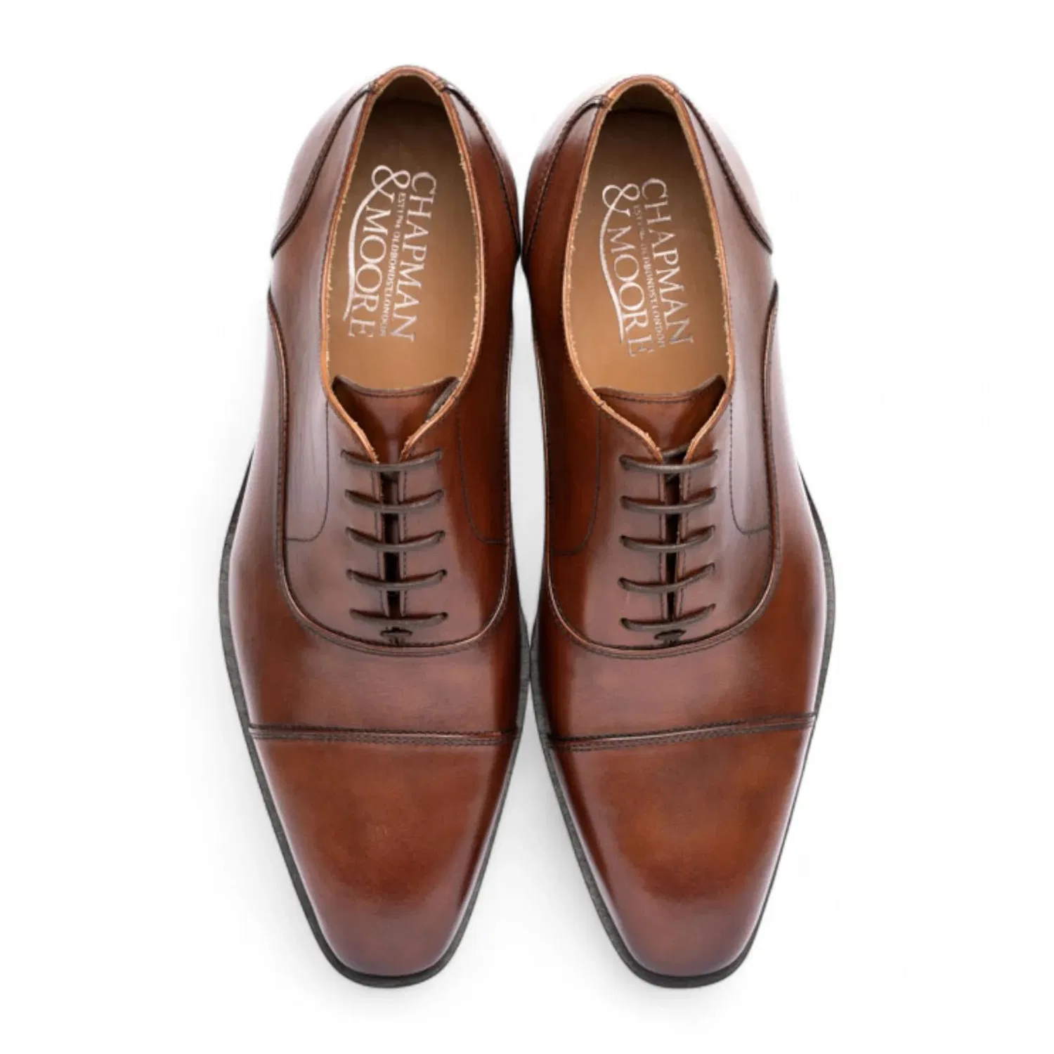 Оксфорды броги Cap-Toe из гладкой кожи Truclothing, коричневый — фото 3