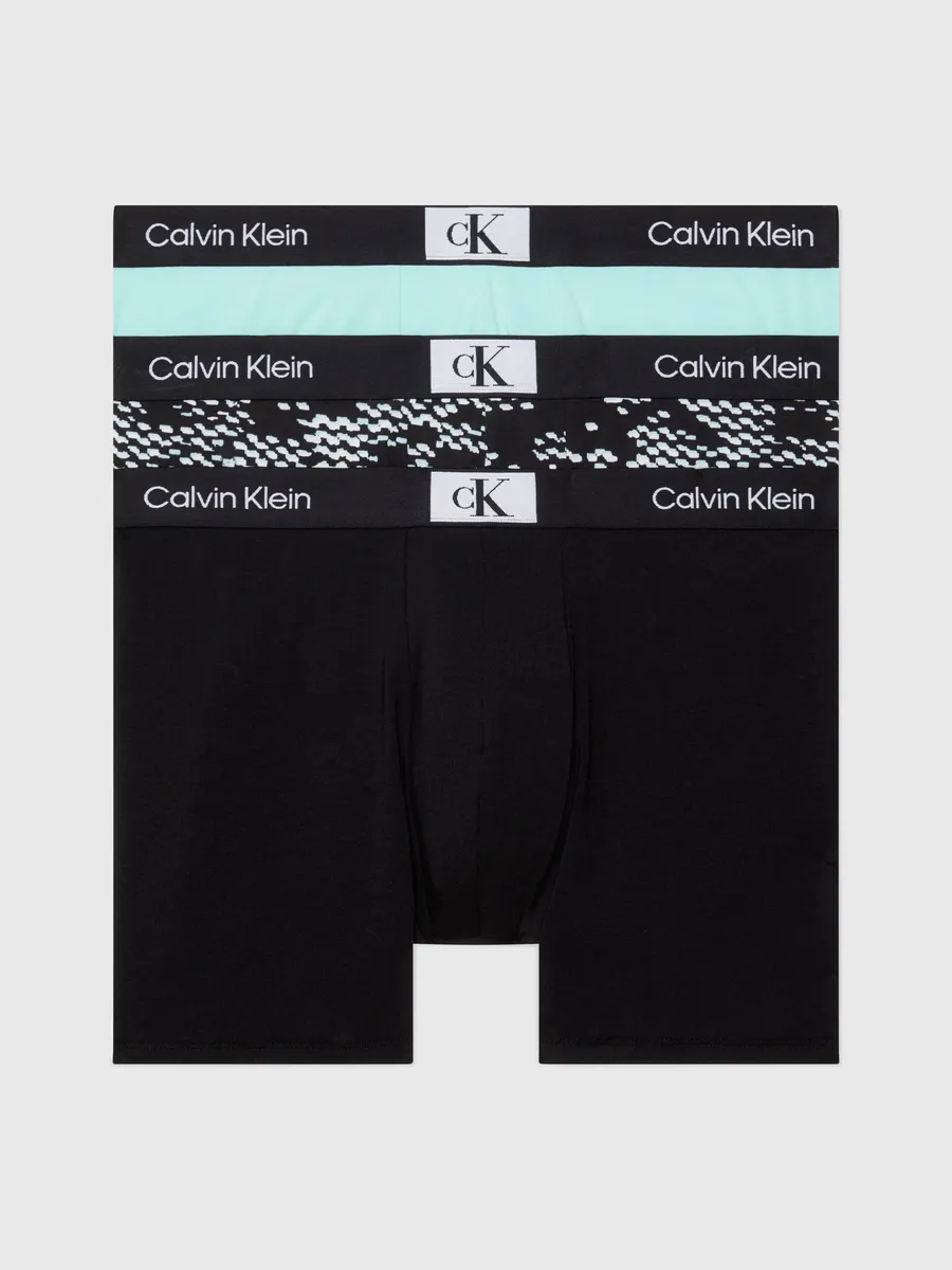 

Боксеры Calvin Klein Underwear "BOXER BRIEF 3PK" (3 шт. в упаковке, 3 шт. в упаковке), с эластичным поясом с логотипом, цвет Aquatic, Polka Not Prt_Aquatic, Blk