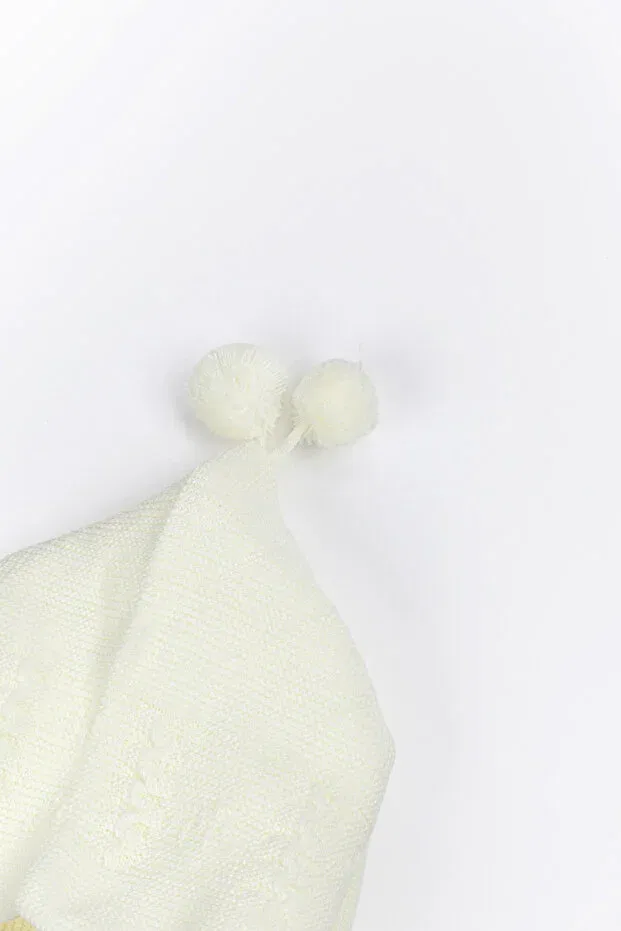 Детский кардиган с капюшоном Newborn hooded knitwear unisex pompom baby cardigan Yerli Baby, Nude Color — фото 3