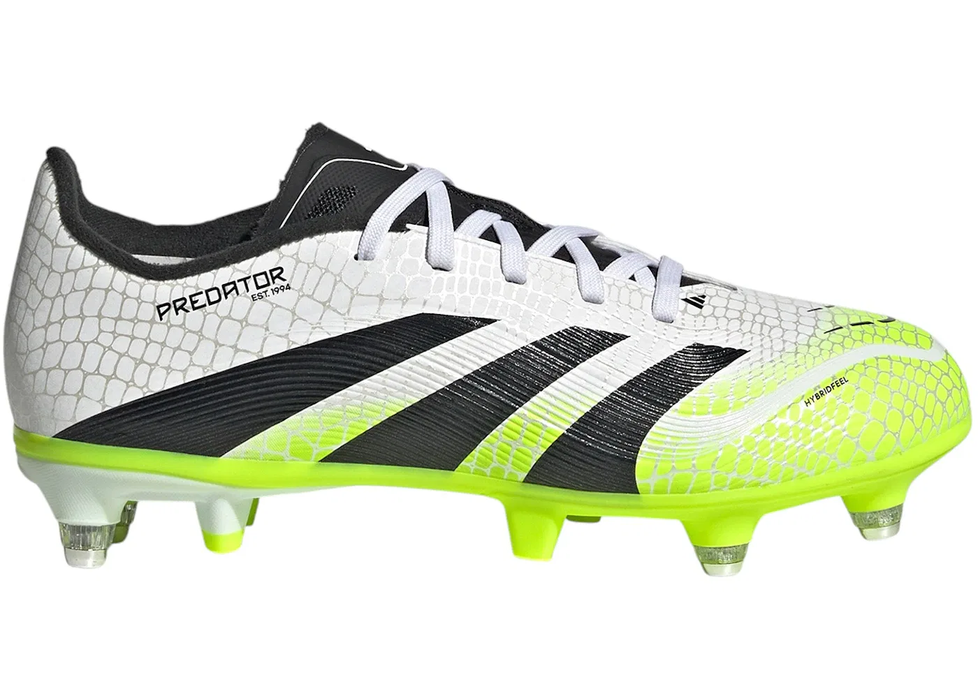 Детские бутсы с шипами Adidas Predator League SG, Cloud White Core Black Lucid Lemon