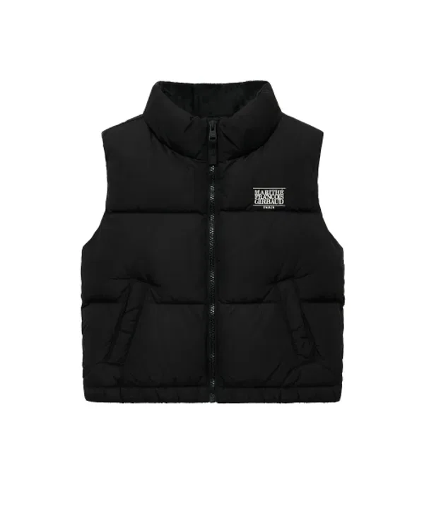 Жилет пуховый базовый Enfant basic duck down, Marithé Kids, черный — фото 2