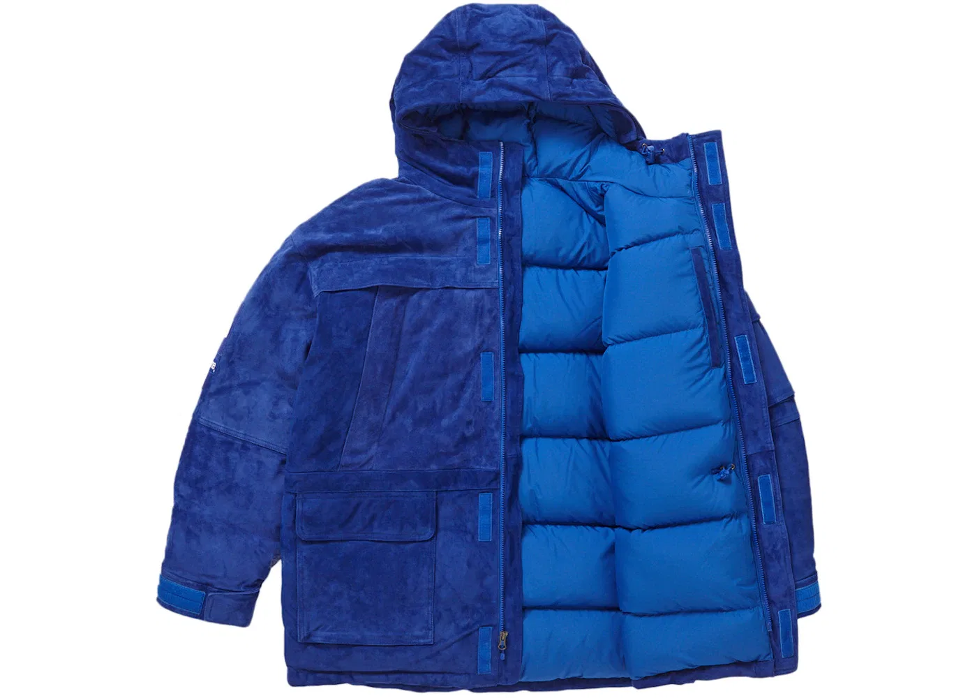 Мужская куртка-парка с утеплителем из пуха Supreme The North Face Suede 600-Fill Down Parka, Blue — фото 3