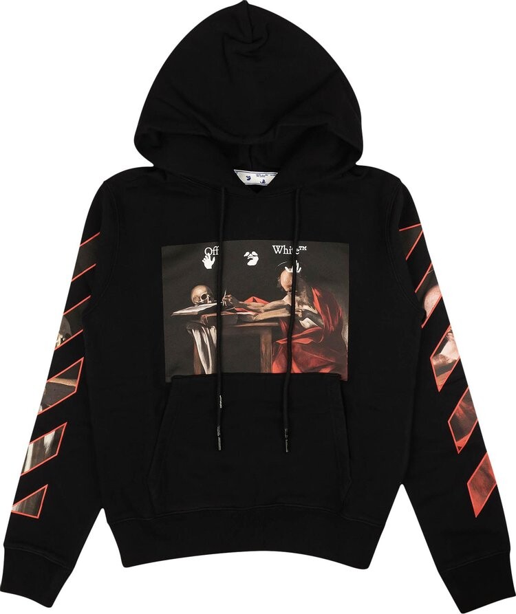 

Худи Off-White Caravaggio Slim Hoodie 'Black/Red', черный