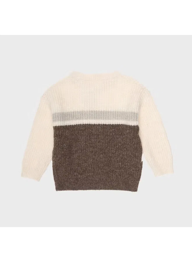 Свитер с длинным рукавом цветной Zara, бежево-зеленый — фото 3