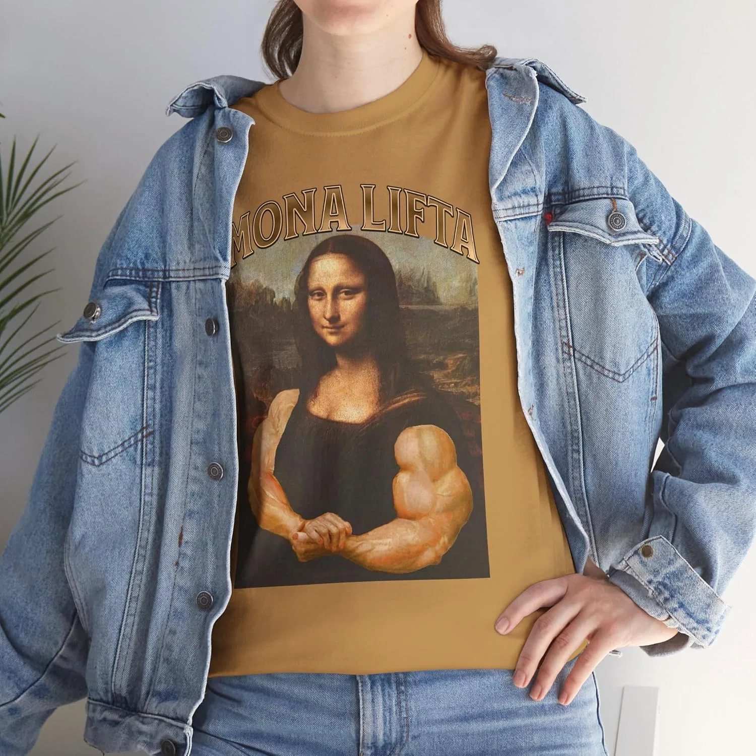 Футболка с принтом Mona Lifta Gildan 5000, Old Gold — фото 3