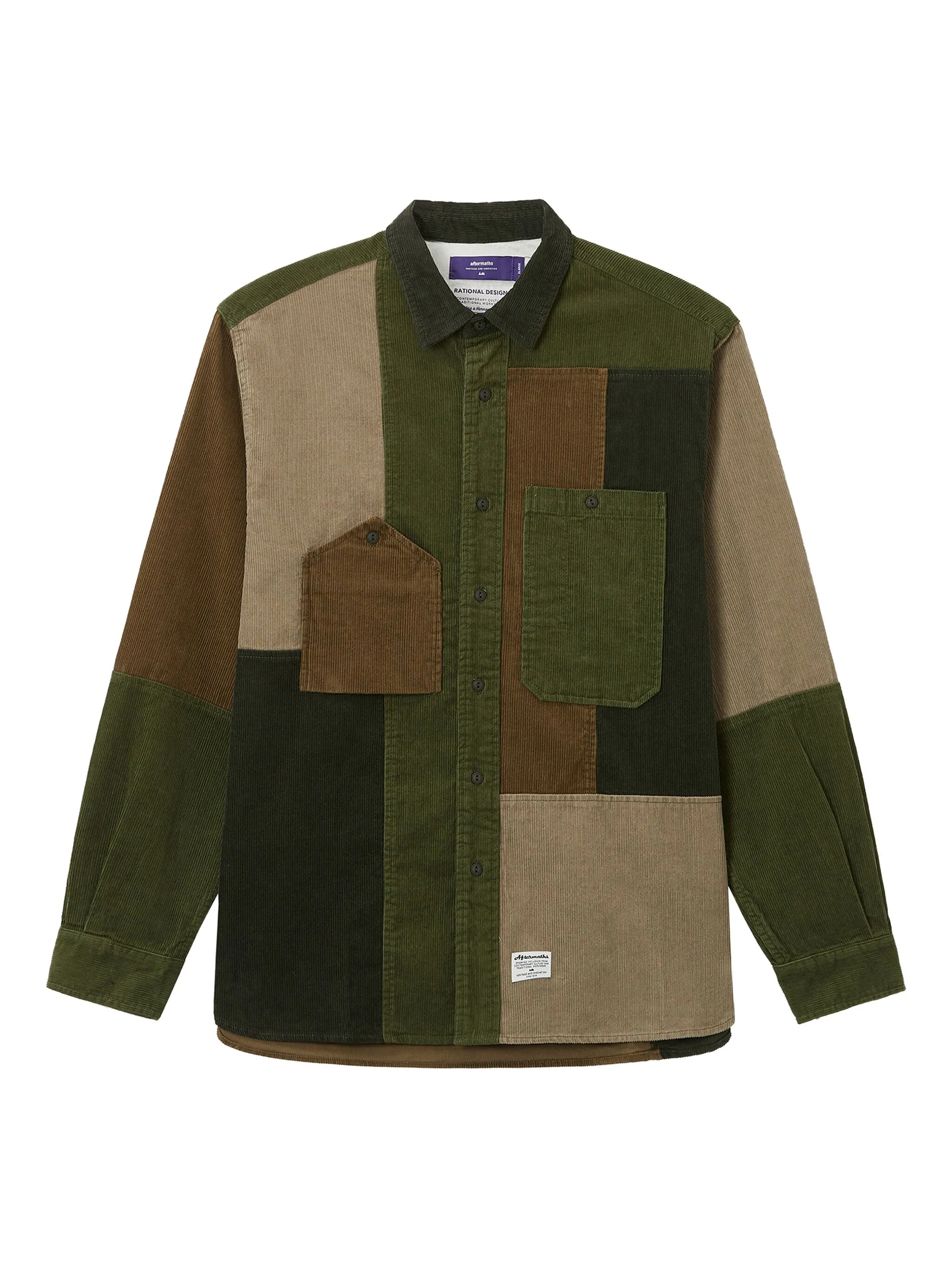 

Вельветовая рубашка в технике пэчворк Aftermaths, зеленый