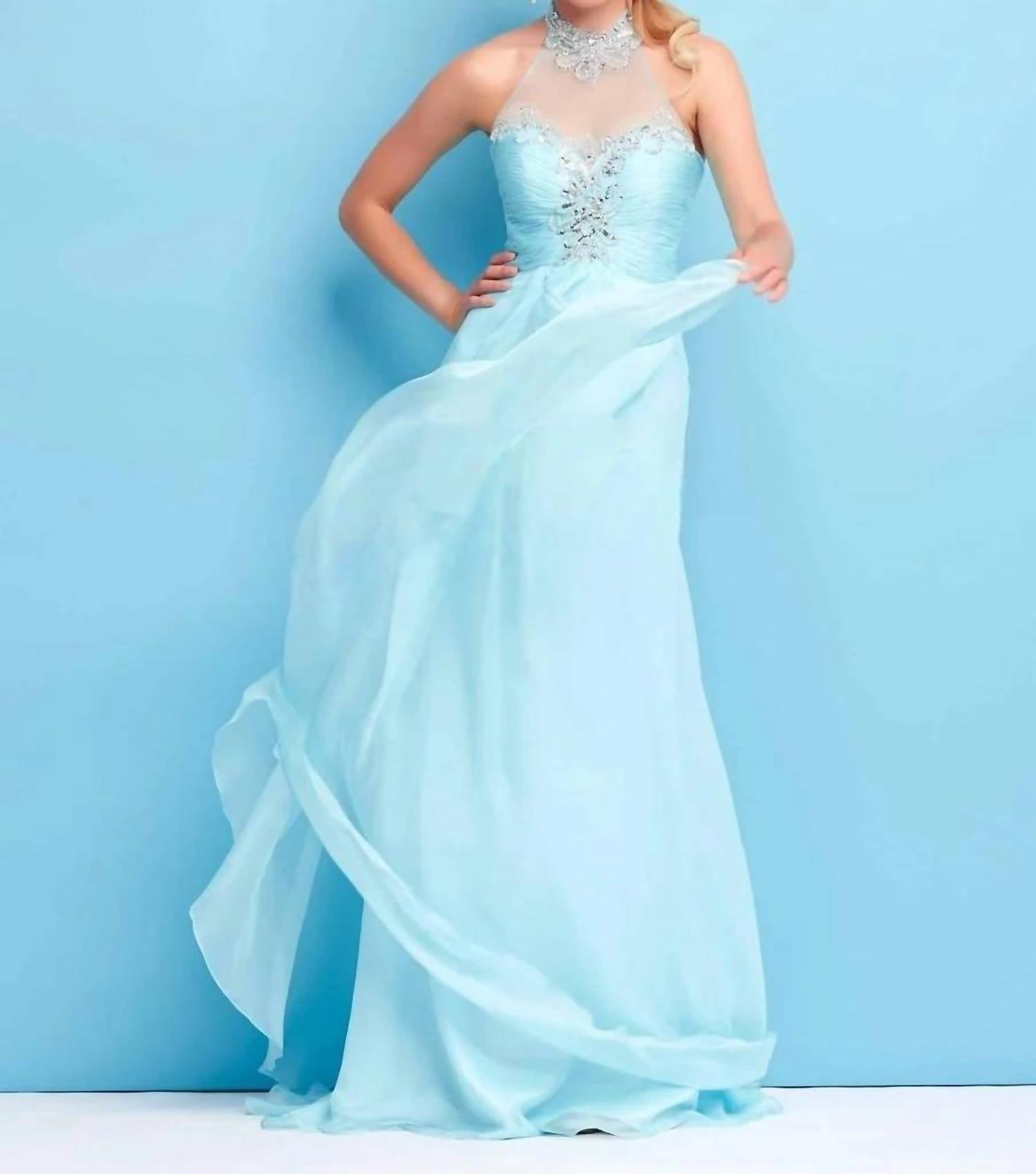 

Струящееся платье цвета морской волны Mac Duggal, цвет aqua