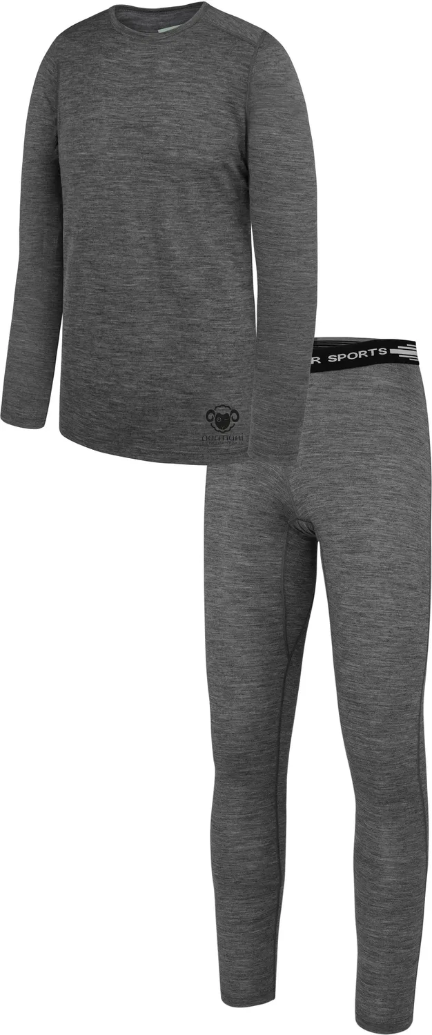 Комплект термобелья из мериносовой шерсти для детей Normani Outdoor Sports, серый — фото 2