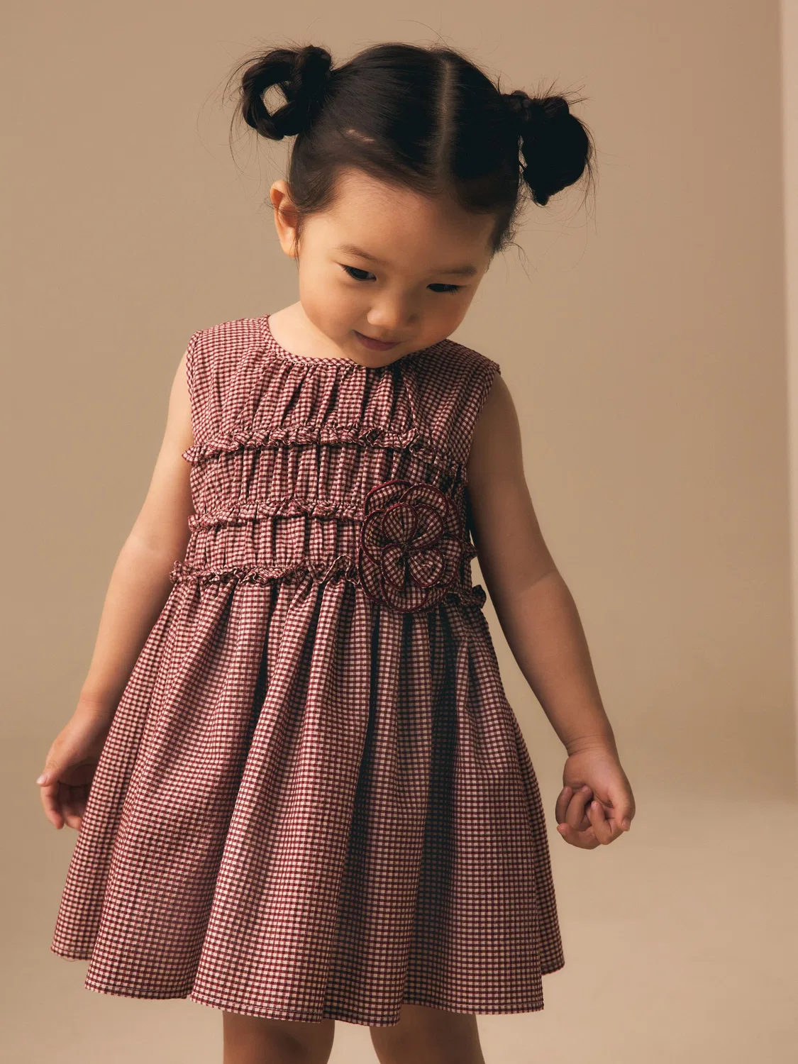 Платье с корсажем в клетку, Chocolate Brown Gingham Next