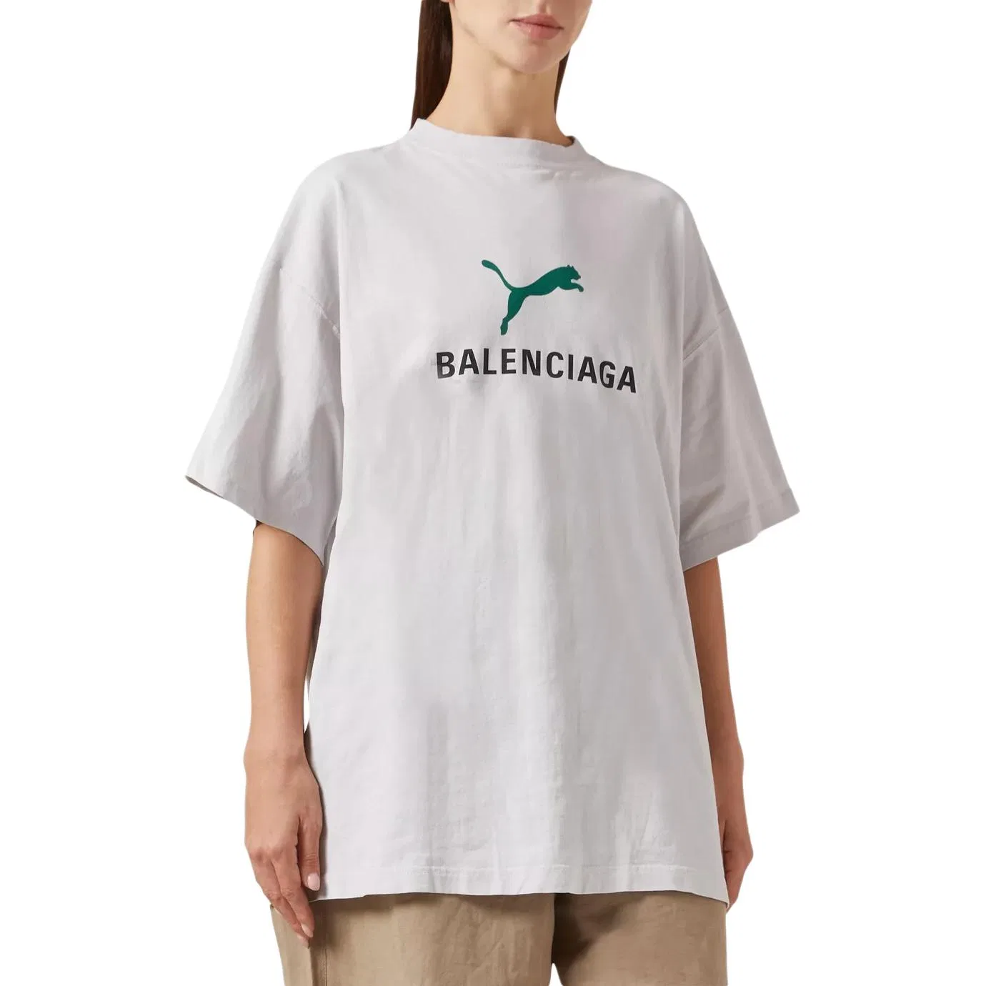 Женская футболка свободного кроя Balenciaga, Distressed White — фото 3