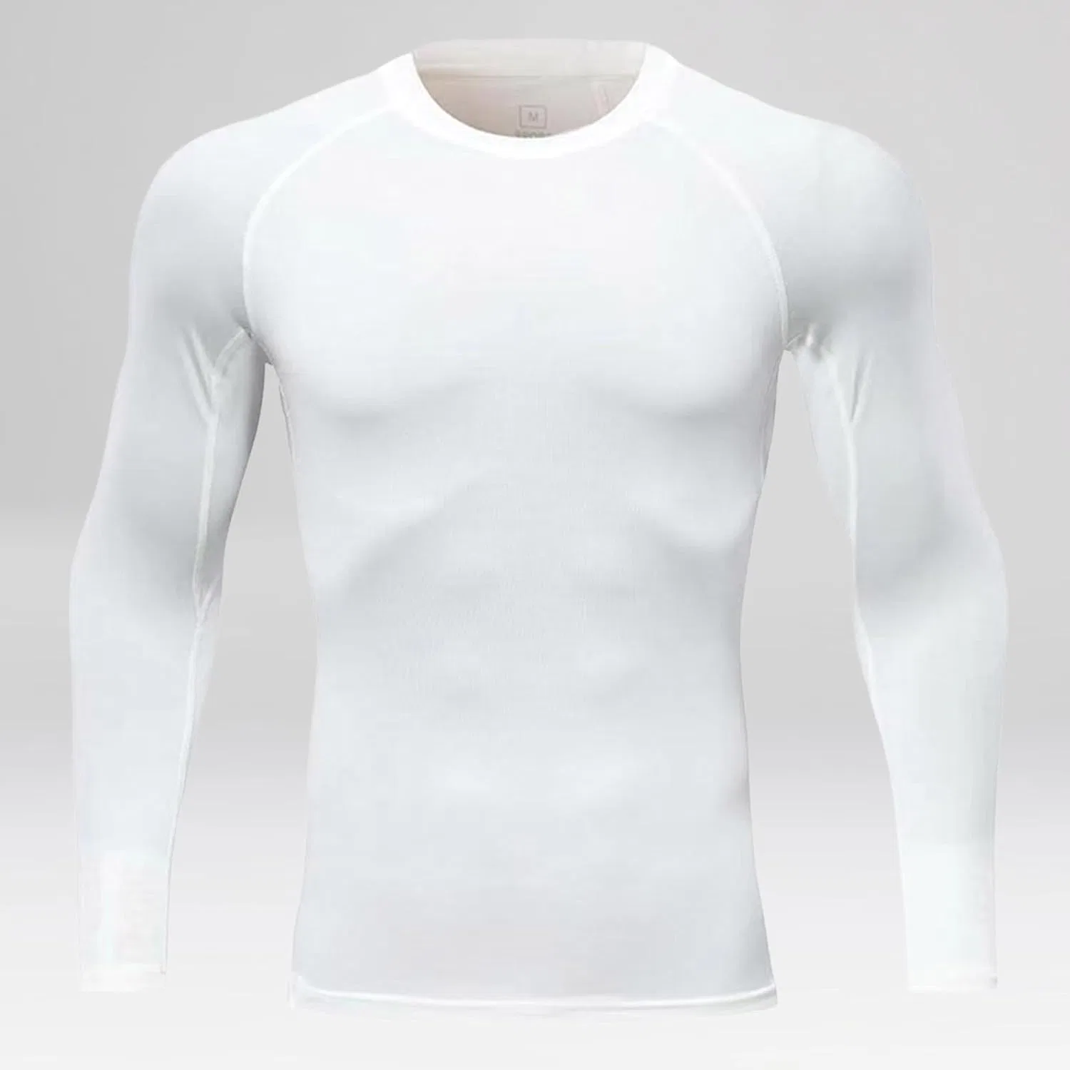 Мужская легкая спортивная футболка с длинным рукавом, White — фото 3