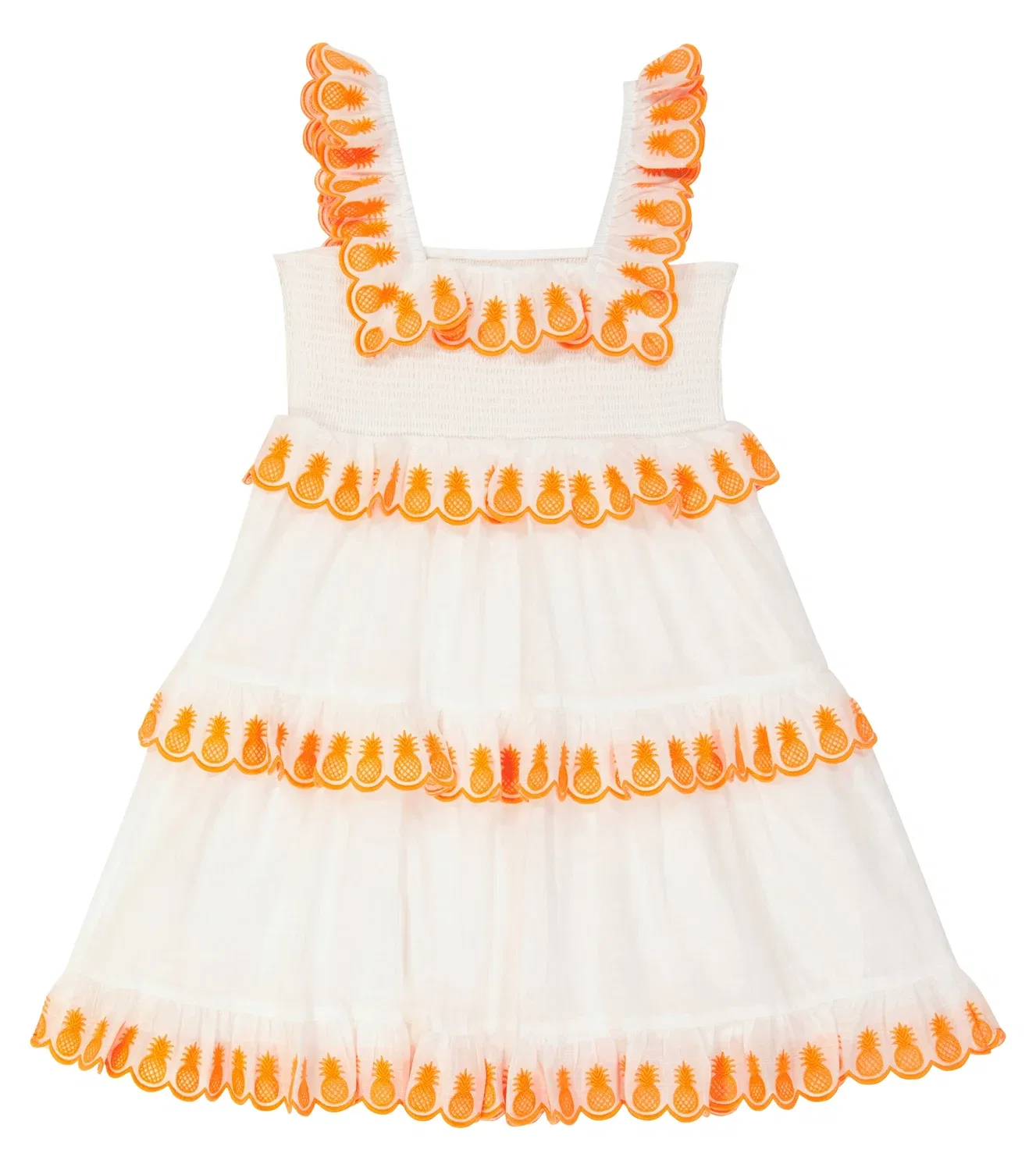 Платье с вышивкой Zimmermann Kids, белый — фото 4