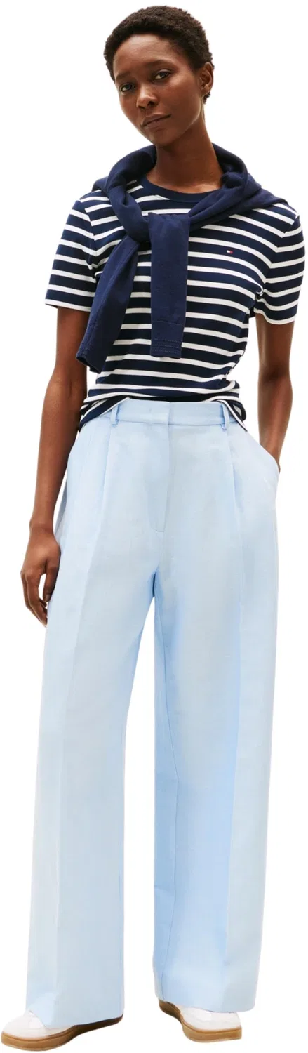 Женская футболка с коротким рукавом Slim Cody Tommy Hilfiger, Blue (Dark Night Navy/Ecru Stp) — фото 3