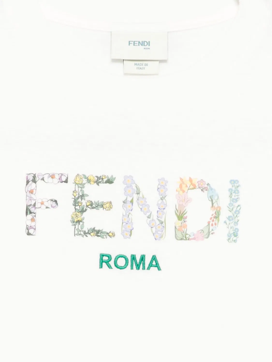 Футболка с логотипом из хлопка FENDI, белый — фото 2
