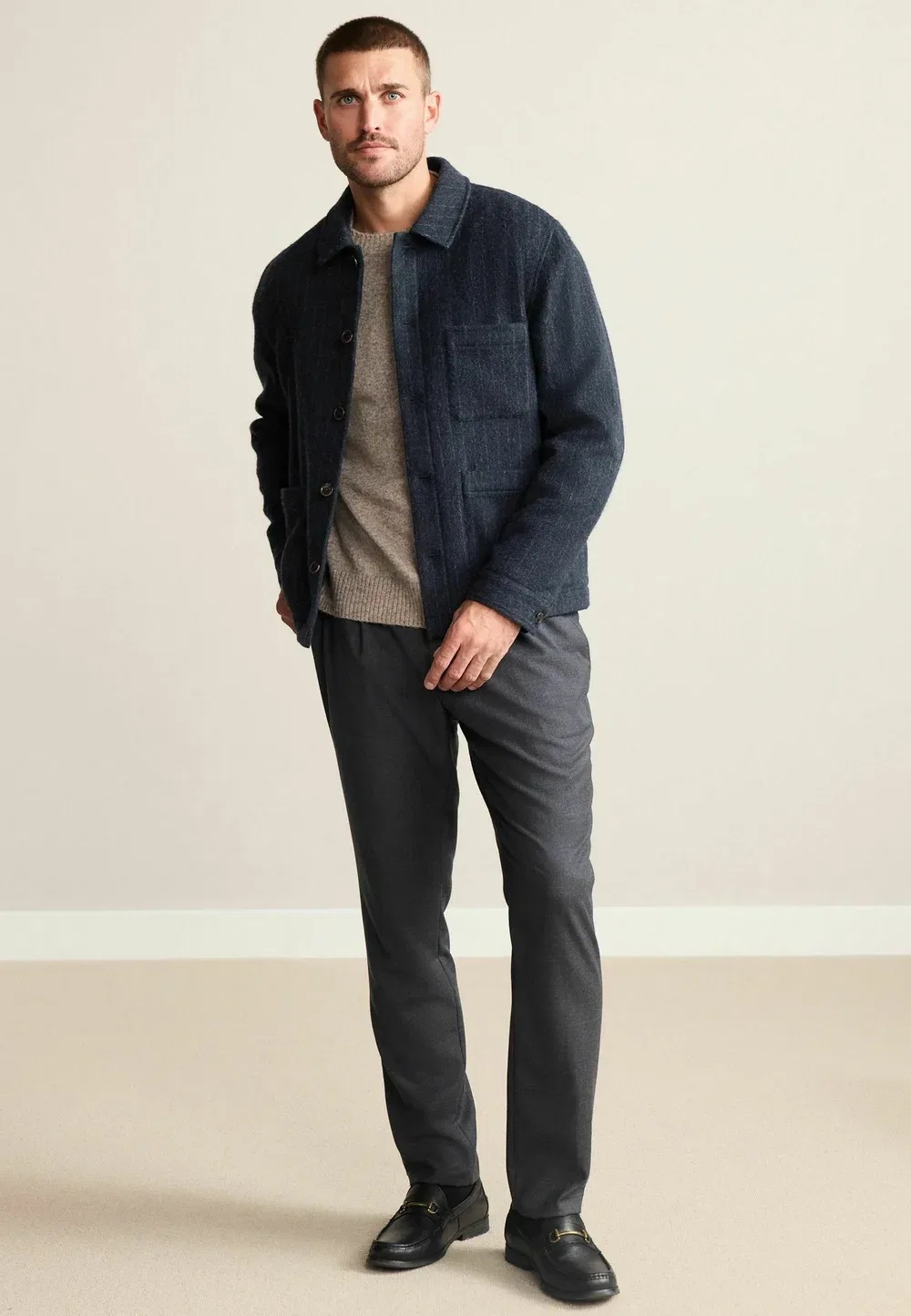 Классический крой - фирменный стиль British Moons - легкая куртка Next, Navy Blue — фото 3
