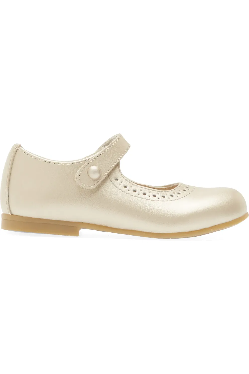 Детские туфли Мэри Джейн на пряжке Emma Footmates, Soft Gold — фото 3
