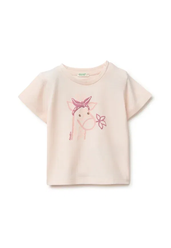 Футболка унисекс с принтом United Colors Of Benetton, розовый