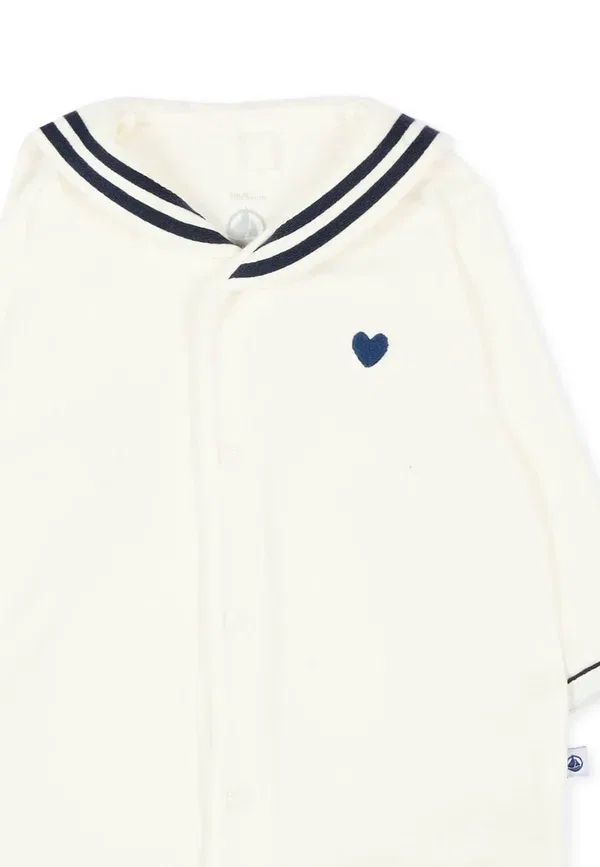 Комбинезон хлопковый Tutine Petit Bateau ivory, слоновая кость — фото 3