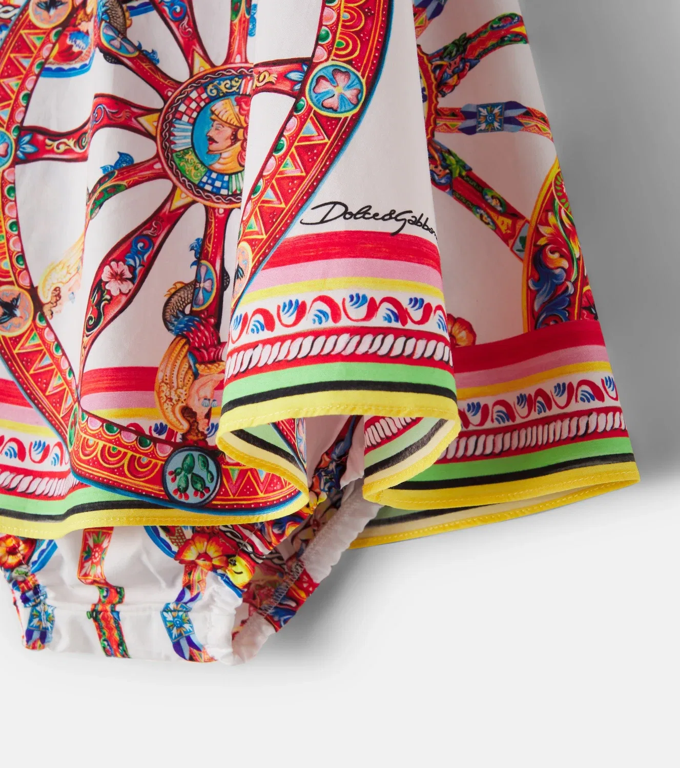 Комплект из платья и трусиков из хлопкового джерси Carretto Dolce&Gabbana Kids, белый — фото 4