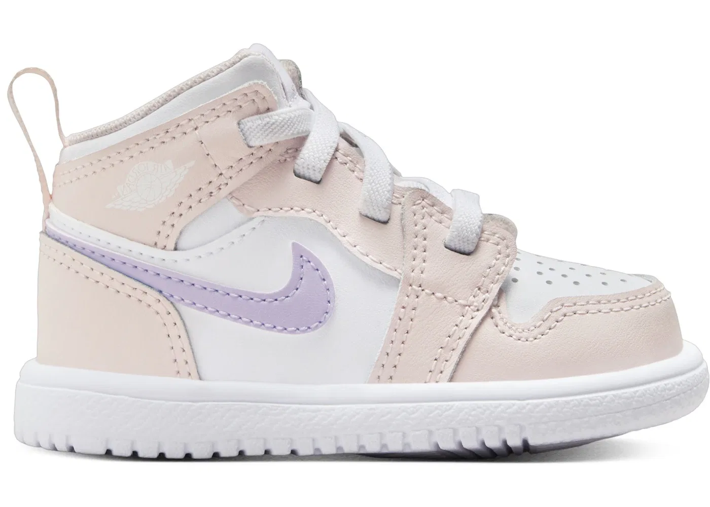 Детские кроссовки Jordan 1 Mid ALT Pink Wash White Violet Frost, цвет Pink Wash/White/Violet Frost