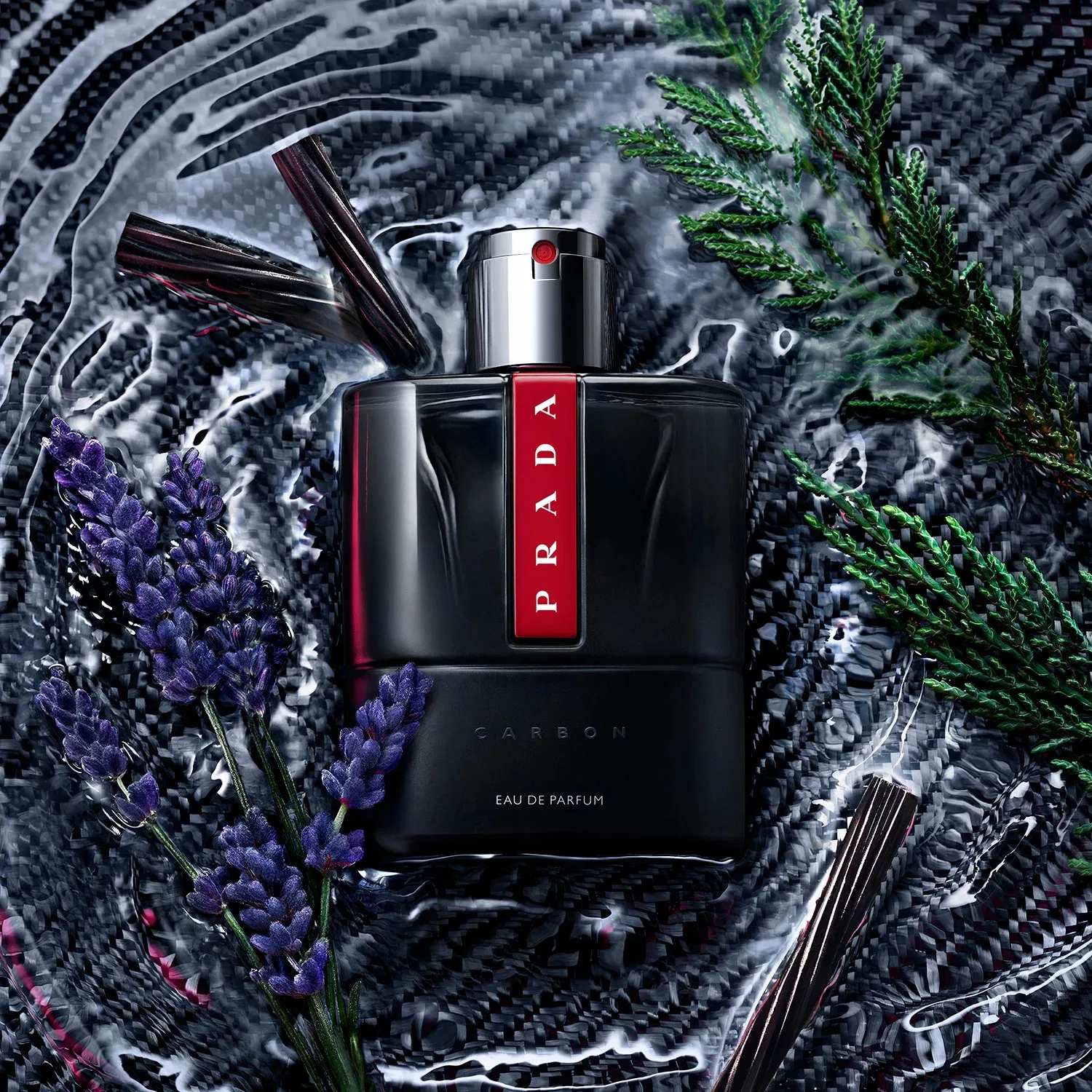 Парфюмированная вода 100 мл с лавандой и кипарисом PRADA Luna Rossa Carbon — фото 3