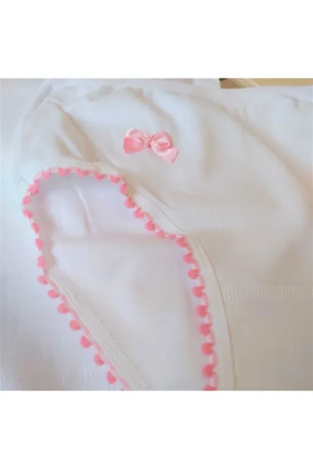 Детский комплект нижнего белья для девочек хлопковый Girl'S 3-piece pink pompom undershirt-panties Generic Brands, White — фото 4