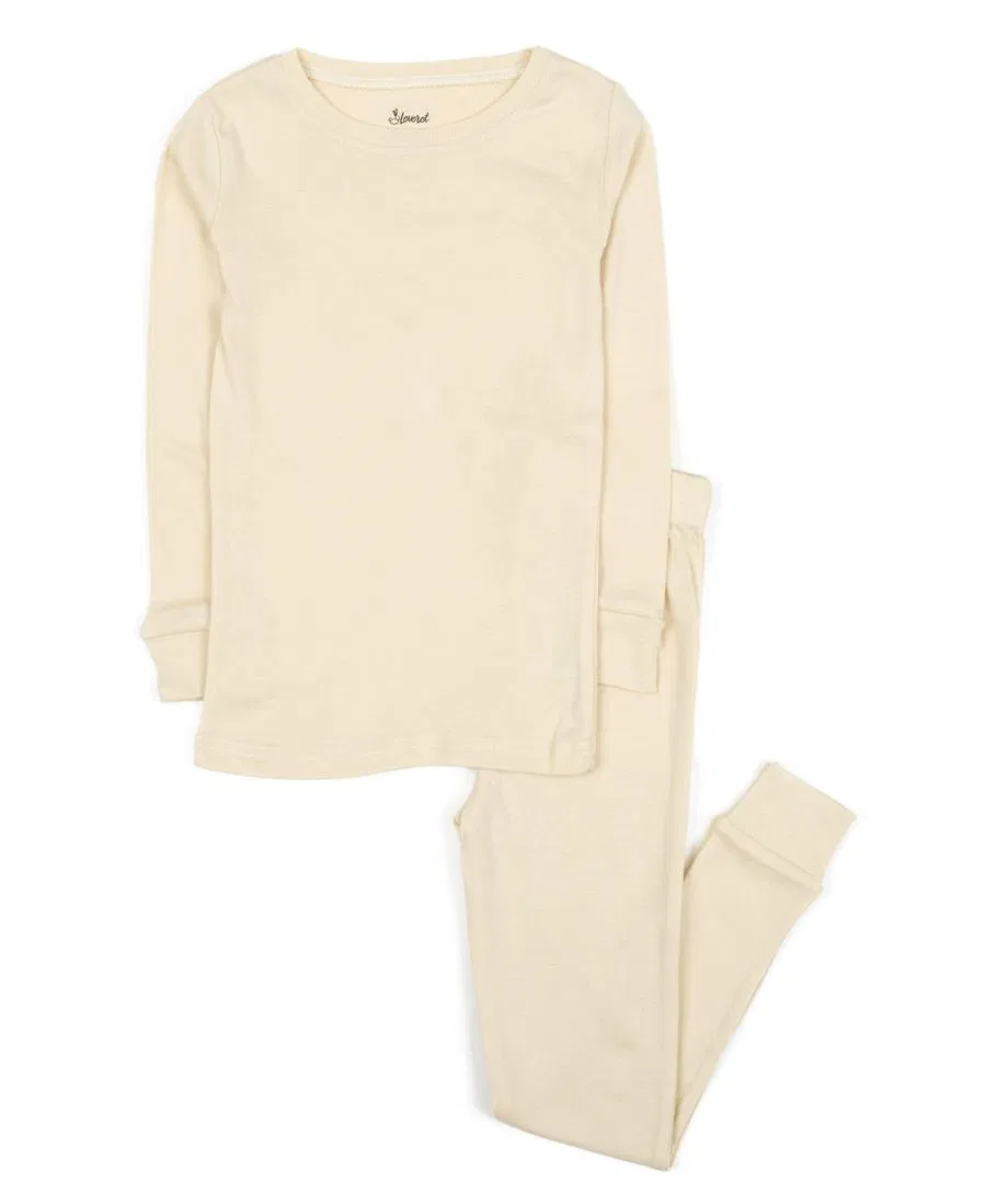 Комплект пижам из хлопка с длинным рукавом Leveret, Off White