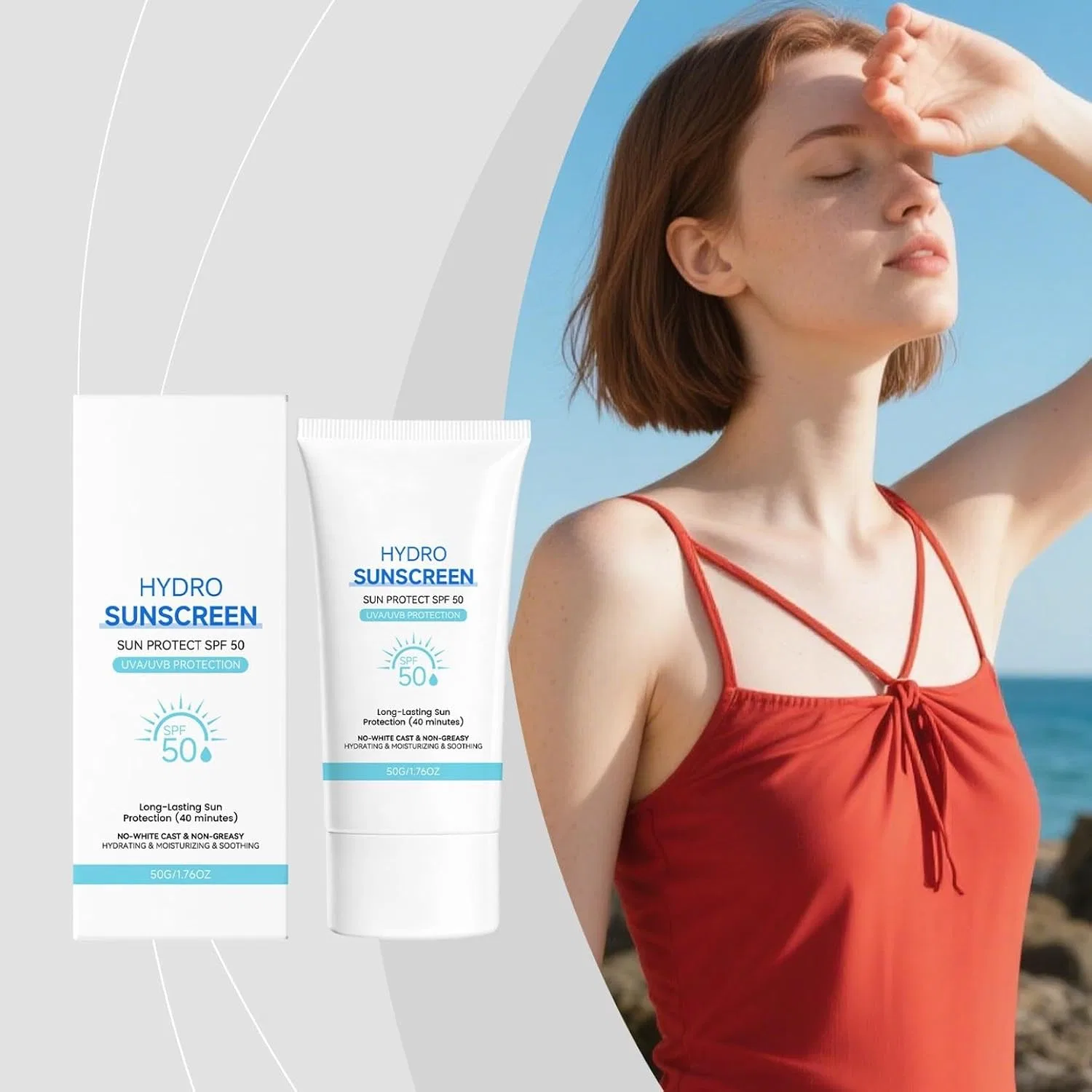 Увлажняющий дневной крем для лица SPF 50 с гиалуроном, матирующий, 50 мл Generisch — фото 2