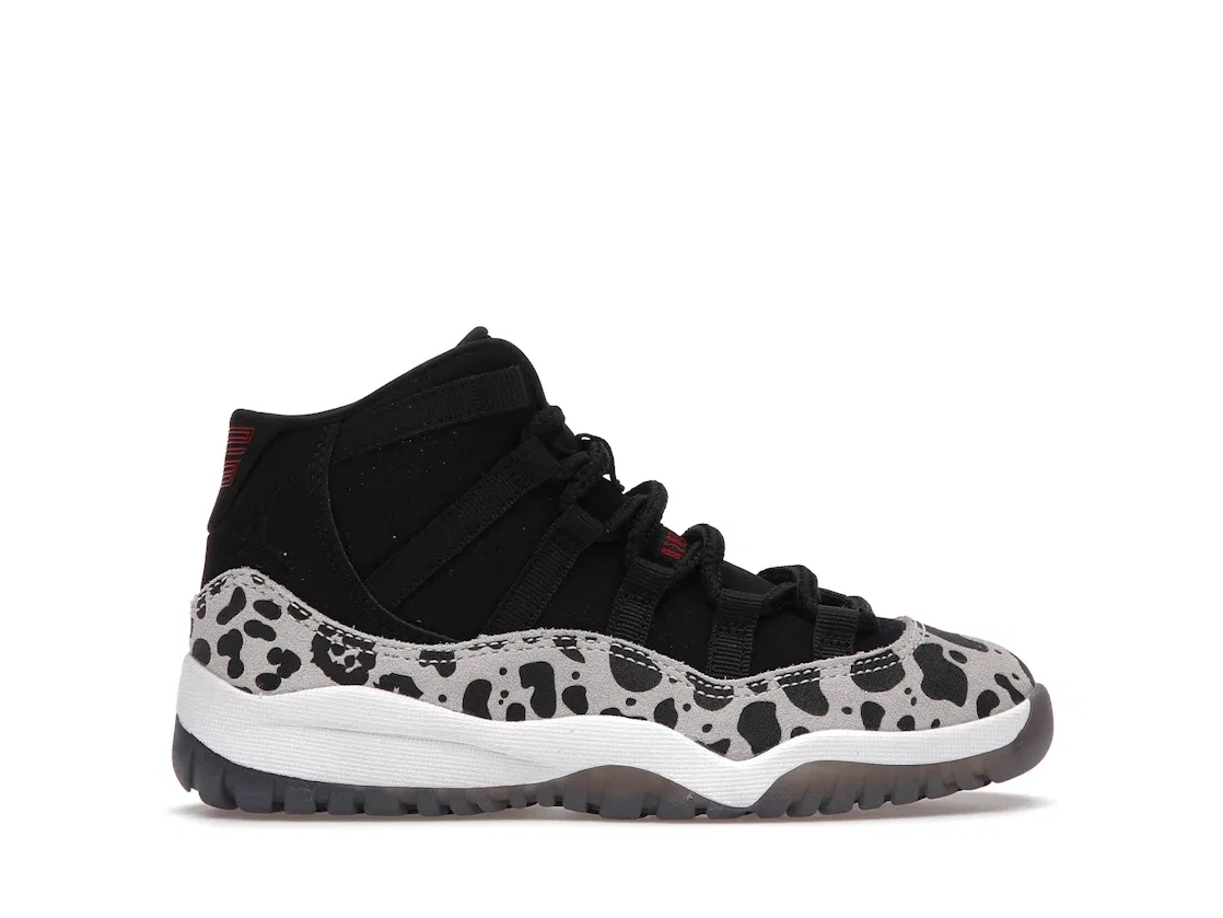 Детские кроссовки с принтом Jordan 11 Retro Animal Instinct Jordan, Black/Red-Sail-White