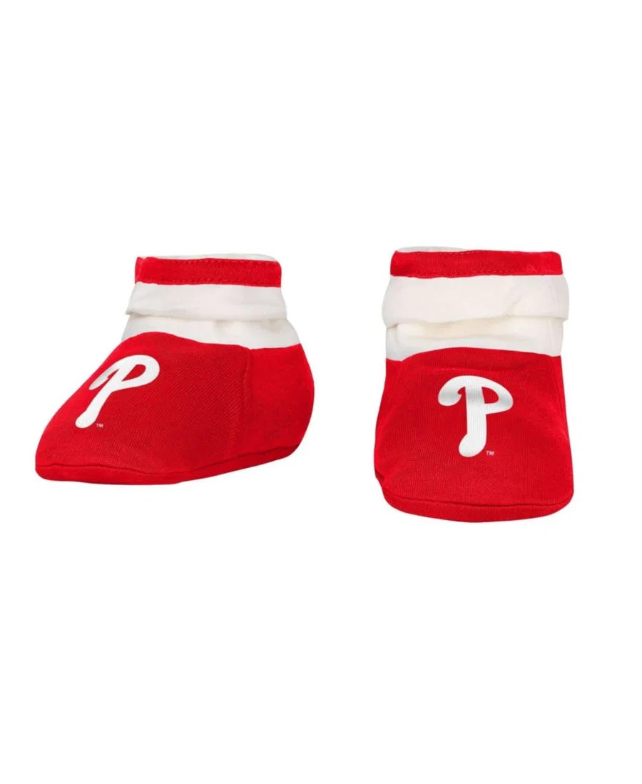 Комплект из трех предметов: боди, слюнявчик и пинетки Philadelphia Phillies Up One Outerstuff, Red — фото 4