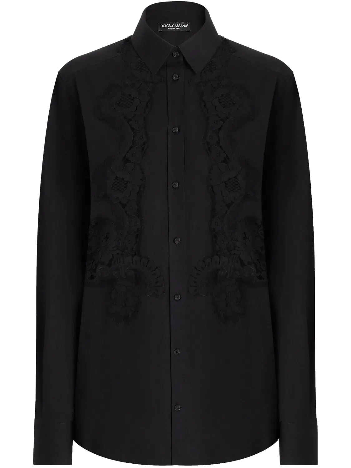 Dolce & Gabbana Рубашка с кружева в черном цвете