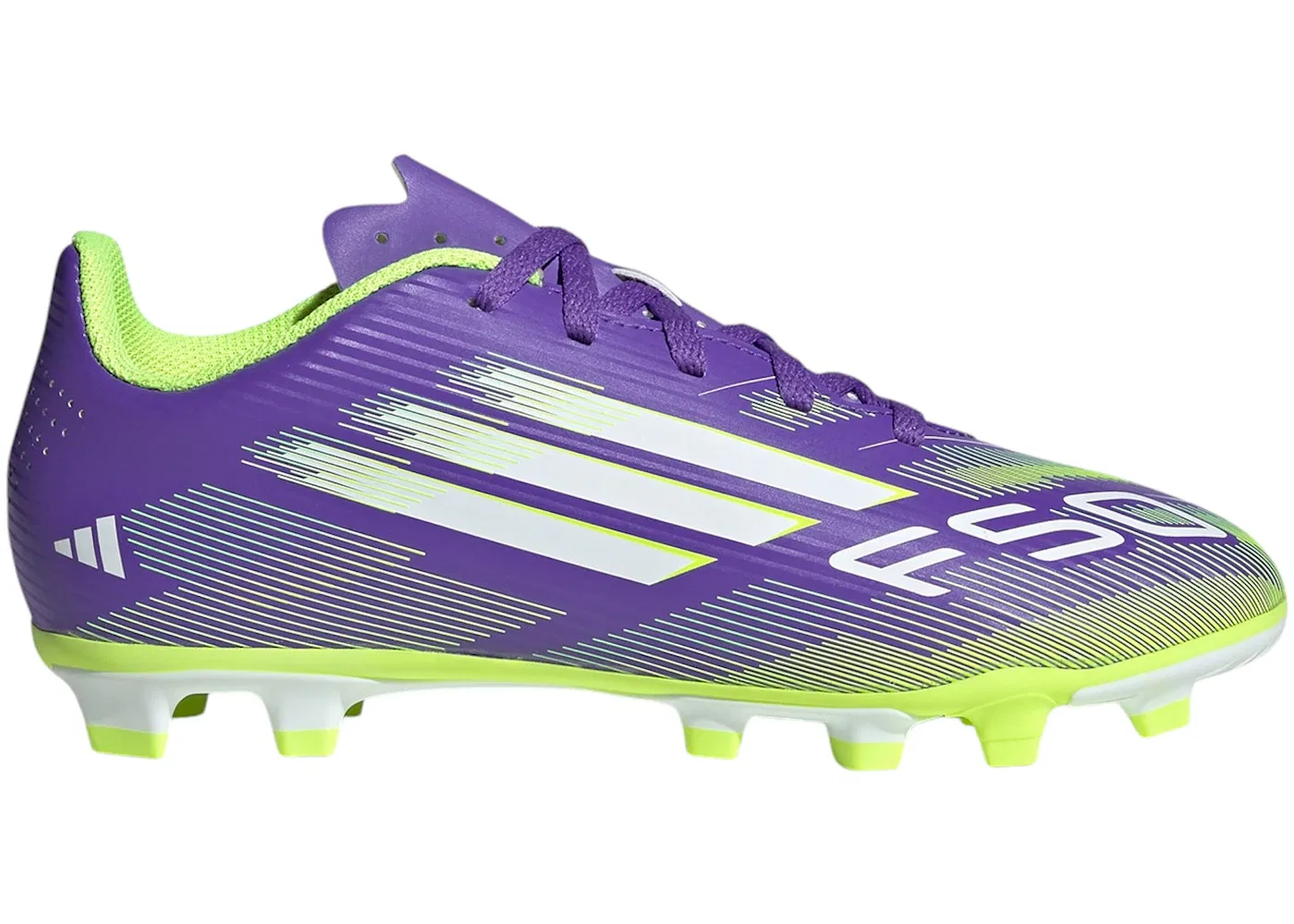Детские бутсы Adidas F50 Club FG/MG, Purple Rush Cloud White Lucid Lemon